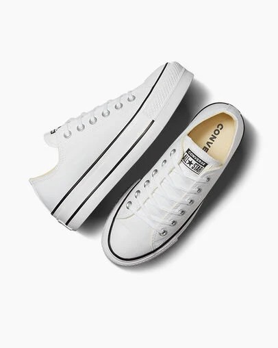 White / Black Converse Chuck Taylor All Star Lift Platform Women Canvas Shoes Singapore | C-89471329