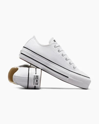 White / Black Converse Chuck Taylor All Star Lift Platform Women Canvas Shoes Singapore | C-89471329