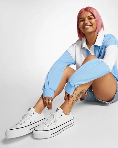 White / Black Converse Chuck Taylor All Star Lift Women Platform Shoes Singapore | C-85796249