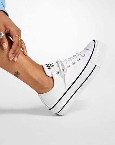 White / Black Converse Chuck Taylor All Star Lift Women Platform Shoes Singapore | C-85796249