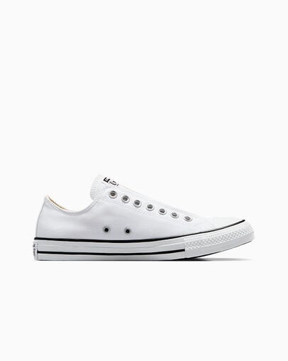 White / Black Converse Chuck Taylor All Star Men Slip On Shoes Singapore | C-41506399