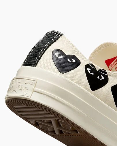 White / Black Converse Converse x PLAY Comme des Garçons Chuck 70 Multi Heart Women Sneakers Singapore | C-12594769