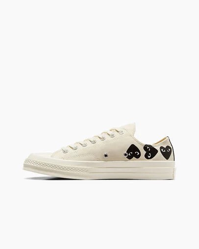 White / Black Converse Converse x PLAY Comme des Garçons Chuck 70 Multi Heart Women Sneakers Singapore | C-13482579