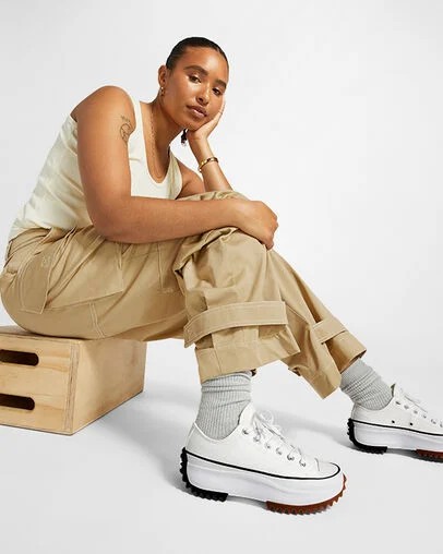 White / Black Converse Run Star Hike Women Platform Shoes Singapore | C-39842159