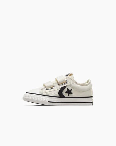 White / Black Converse Star Player 76 Easy-On Kids' Canvas Shoes Singapore | C-63824759