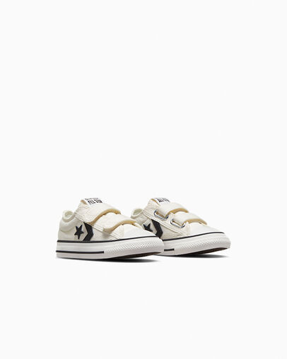 White / Black Converse Star Player 76 Easy-On Kids' Canvas Shoes Singapore | C-63824759