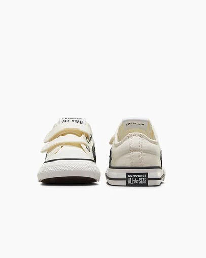 White / Black Converse Star Player 76 Easy-On Kids' Canvas Shoes Singapore | C-63824759