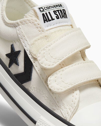 White / Black Converse Star Player 76 Easy-On Kids' Canvas Shoes Singapore | C-63824759