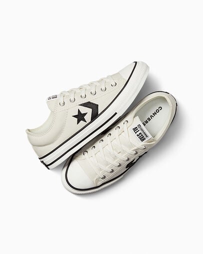 White / Black Converse Star Player 76 Foundational Kids' Canvas Shoes Singapore | C-21304869
