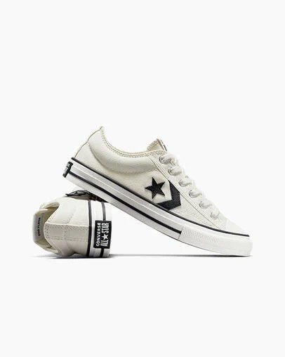 White / Black Converse Star Player 76 Foundational Kids' Canvas Shoes Singapore | C-21304869