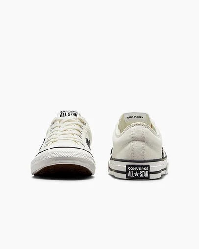 White / Black Converse Star Player 76 Foundational Kids' Canvas Shoes Singapore | C-21304869