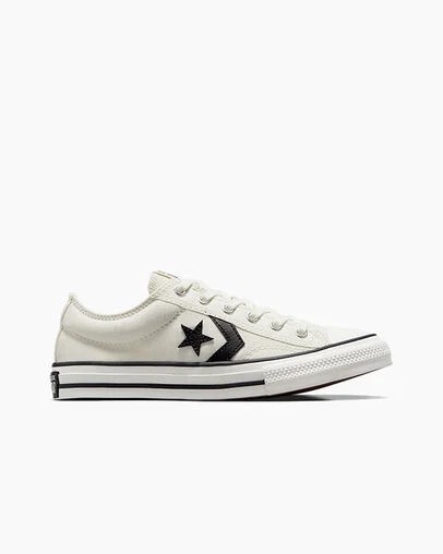 White / Black Converse Star Player 76 Foundational Kids\' Canvas Shoes Singapore | C-21304869