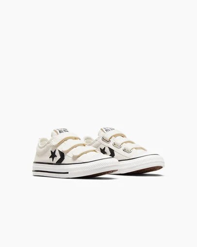 White / Black Converse Star Player 76 Kids' Sneakers Singapore | C-87965439
