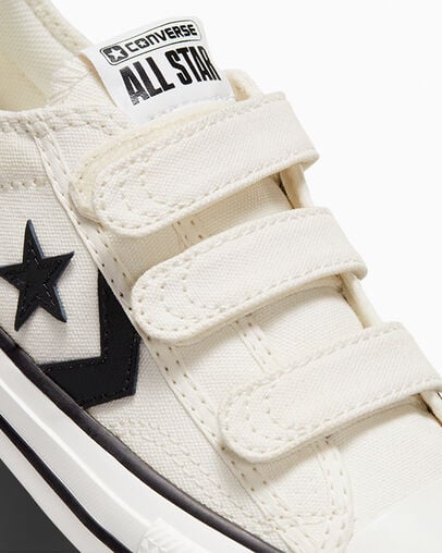 White / Black Converse Star Player 76 Kids' Sneakers Singapore | C-87965439