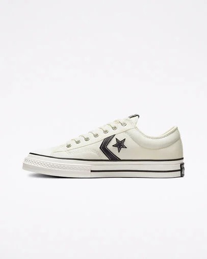 White / Black Converse Star Player 76 Premium Men Canvas Shoes Singapore | C-62137959