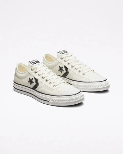White / Black Converse Star Player 76 Premium Men Canvas Shoes Singapore | C-62137959