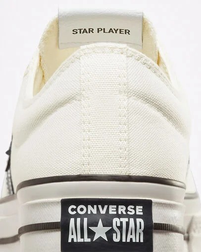 White / Black Converse Star Player 76 Premium Men Canvas Shoes Singapore | C-62137959