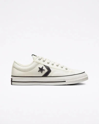 White / Black Converse Star Player 76 Premium Men Canvas Shoes Singapore | C-62137959