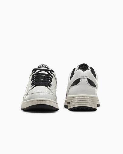 White / Black Converse Weapon Leather Men Tennis Shoes Singapore | C-57629039