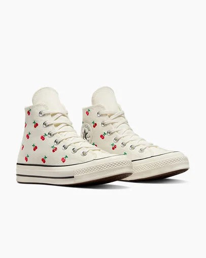 White / Black / Red Converse Chuck 70 Cherries Women Sneakers Singapore | C-08352749