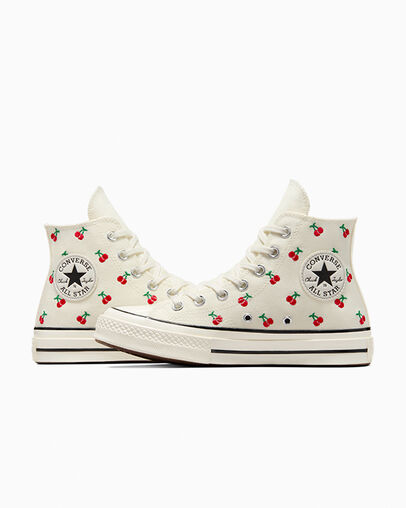 White / Black / Red Converse Chuck 70 Cherries Women Sneakers Singapore | C-08352749