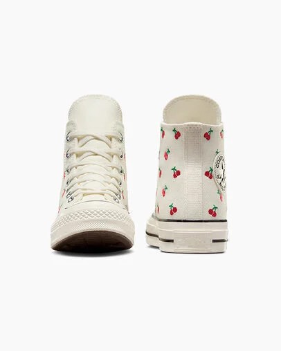 White / Black / Red Converse Chuck 70 Cherries Women Sneakers Singapore | C-08352749