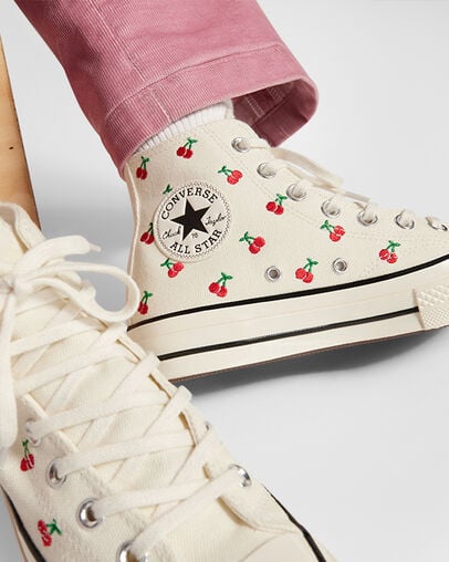 White / Black / Red Converse Chuck 70 Cherries Women Sneakers Singapore | C-08352749
