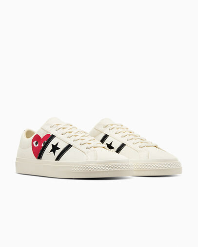 White / Black / Red Converse Converse x PLAY Comme des Garçons One Star Academy Pro Women Skate Shoes Singapore | C-31974259