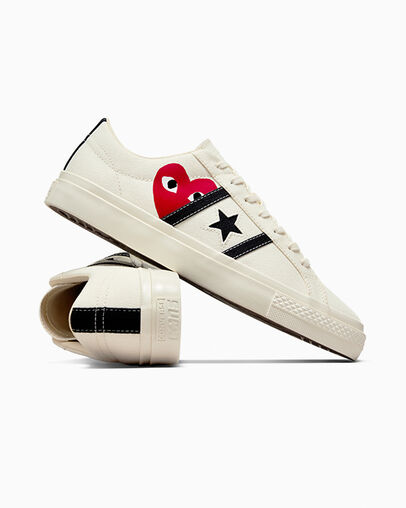 White / Black / Red Converse Converse x PLAY Comme des Garçons One Star Academy Pro Men Skate Shoes Singapore | C-07315689