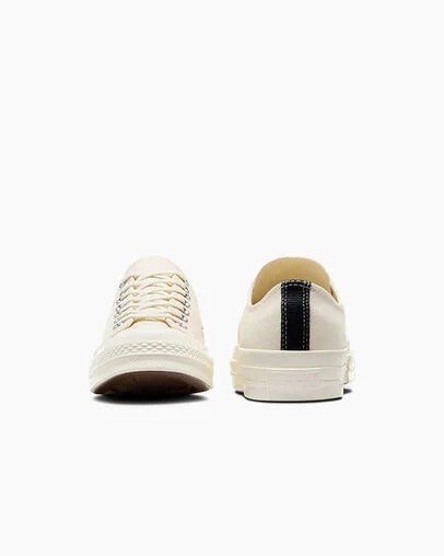 White / Black / Red Converse PLAY Comme des Garçons Single Heart Chuck 70 Men Sneakers Singapore | C-24387509