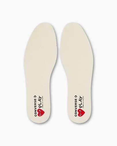 White / Black / Red Converse PLAY Comme des Garçons Single Heart Chuck 70 Men Sneakers Singapore | C-24387509