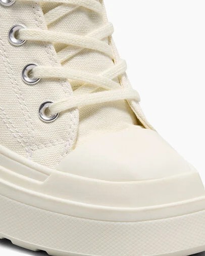 White / Black / White Converse Chuck 70 De Luxe Wedge Women Sneakers Singapore | C-26174809