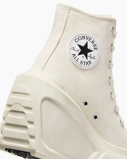White / Black / White Converse Chuck 70 De Luxe Wedge Women Sneakers Singapore | C-26174809