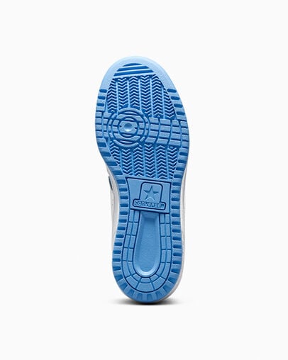 White / Blue Converse Weapon Leather Men Basketball Shoes Singapore | C-87594329