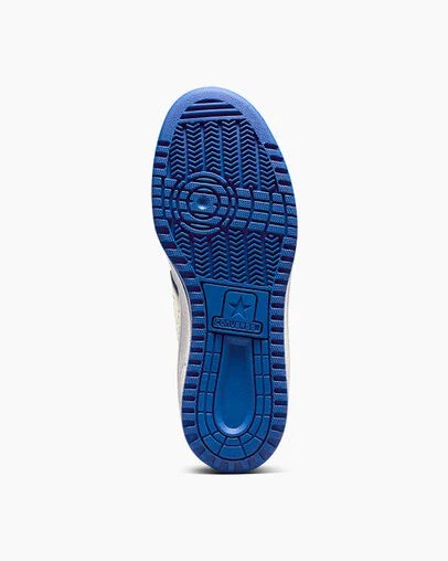 White / Blue Converse Weapon Leather Men Basketball Shoes Singapore | C-39648209