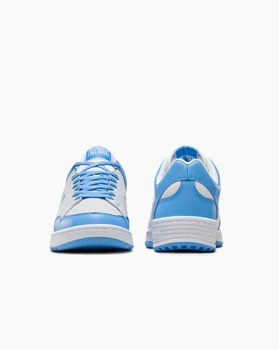 White / Blue Converse Weapon Leather Women Basketball Shoes Singapore | C-67304159