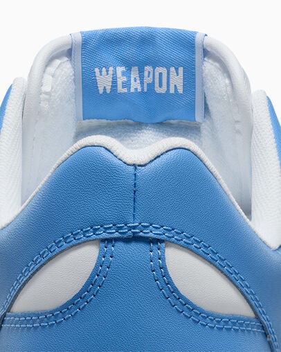 White / Blue Converse Weapon Leather Women Basketball Shoes Singapore | C-67304159