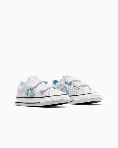 White / Blue / White Converse Star Player 76 Kids' Sneakers Singapore | C-02574189