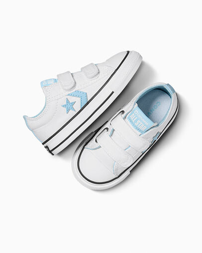 White / Blue / White Converse Star Player 76 Kids' Sneakers Singapore | C-02574189