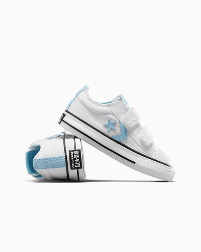 White / Blue / White Converse Star Player 76 Kids' Sneakers Singapore | C-02574189