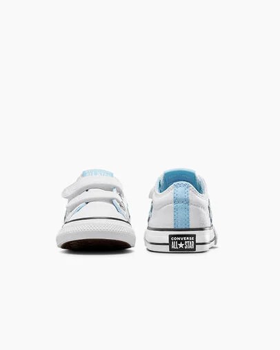 White / Blue / White Converse Star Player 76 Kids' Sneakers Singapore | C-02574189