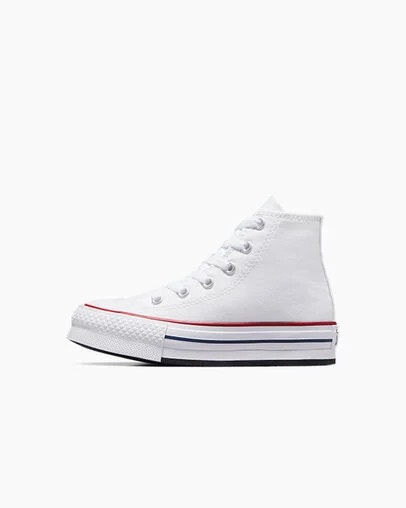 White / Dark Red / Navy Converse Chuck Taylor All Star EVA Lift Kids' Platform Shoes Singapore | C-53940769