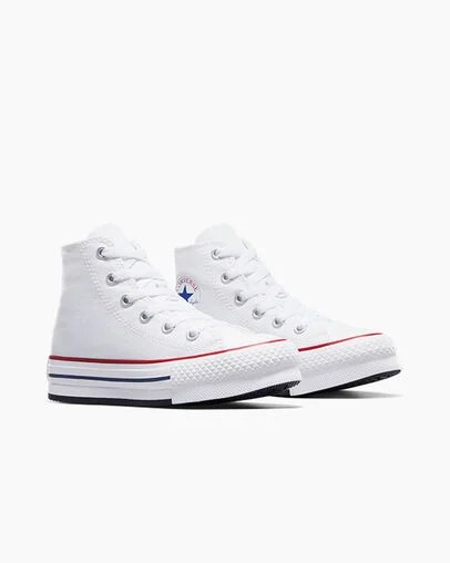 White / Dark Red / Navy Converse Chuck Taylor All Star EVA Lift Kids' Platform Shoes Singapore | C-53940769