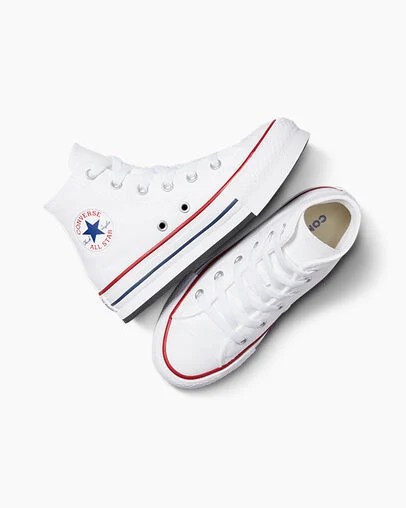 White / Dark Red / Navy Converse Chuck Taylor All Star EVA Lift Kids' Platform Shoes Singapore | C-53940769