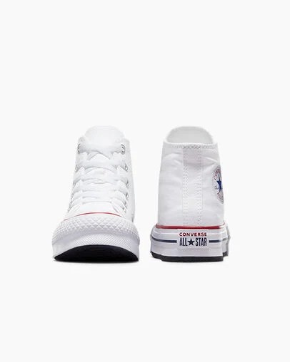 White / Dark Red / Navy Converse Chuck Taylor All Star EVA Lift Kids' Platform Shoes Singapore | C-53940769