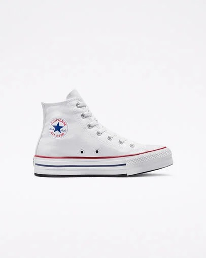 White / Dark Red / Navy Converse Chuck Taylor All Star EVA Lift Kids\' Canvas Shoes Singapore | C-93201469