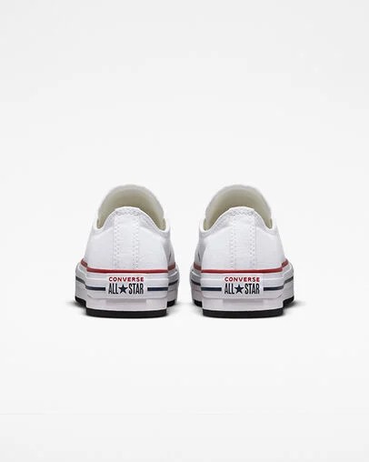 White / Dark Red / Navy Converse Chuck Taylor All Star EVA Lift Kids' Platform Shoes Singapore | C-75216039