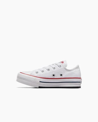 White / Dark Red / Navy Converse Chuck Taylor All Star EVA Lift Kids' Platform Shoes Singapore | C-13458729