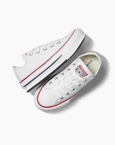 White / Dark Red / Navy Converse Chuck Taylor All Star EVA Lift Kids' Platform Shoes Singapore | C-13458729
