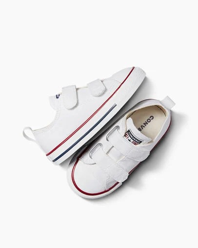 White / Dark Red / Navy Converse Chuck Taylor All Star 2V Kids' Canvas Shoes Singapore | C-08326719